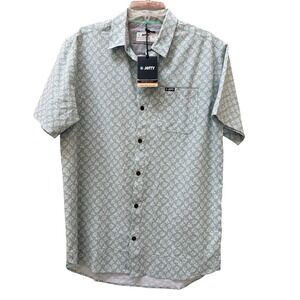 NWT Jetty Mens Garwood Short Sleeve Button Down Shirt‎ Recycled Size M